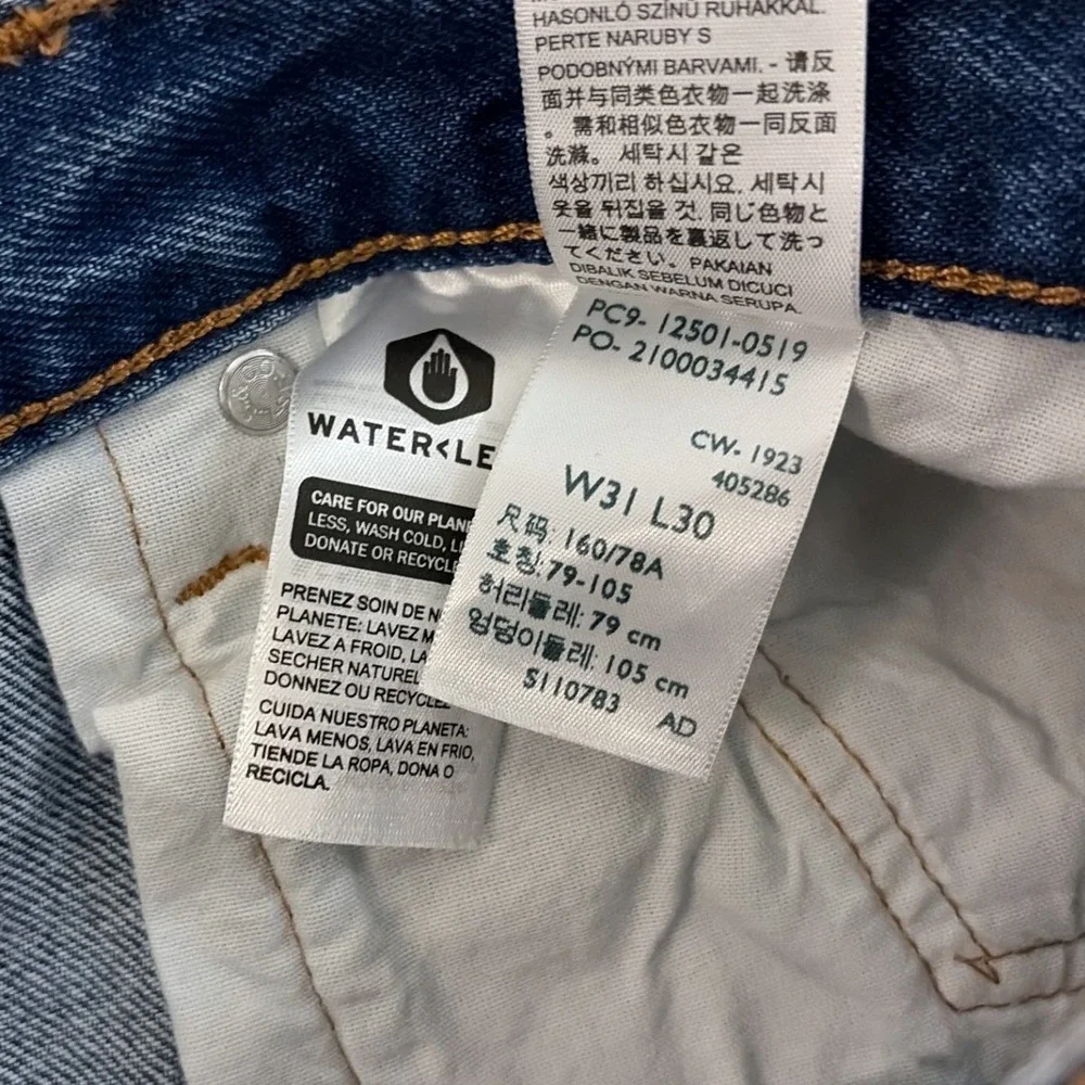 Levis 501 Original High Rise Straight Leg Studded Blue Jeans W31 L30 NEW NWT
